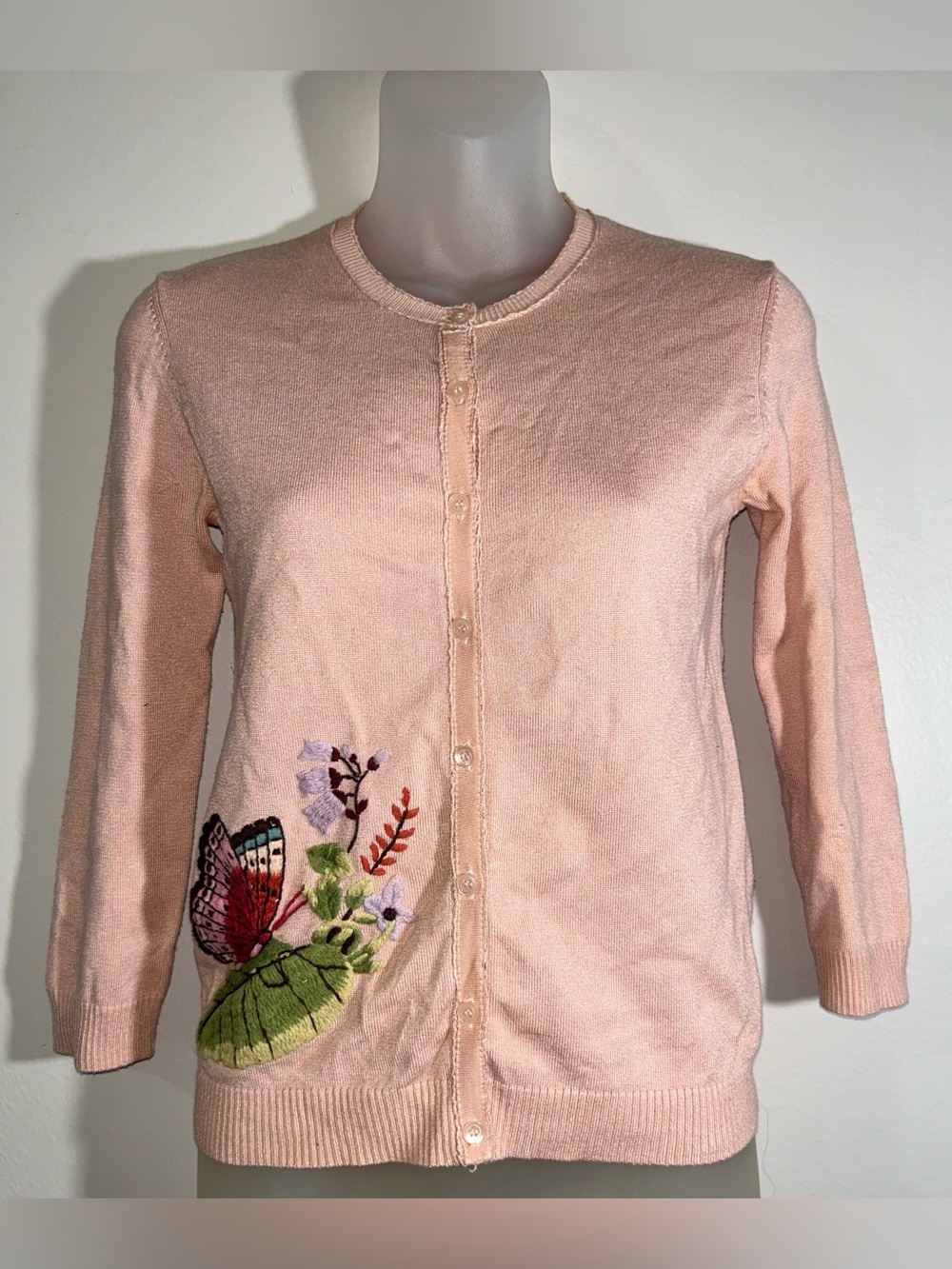 Odille Anthropology Rare Embroidered Cardigan Sweater Cottagecore Fairycore XS
